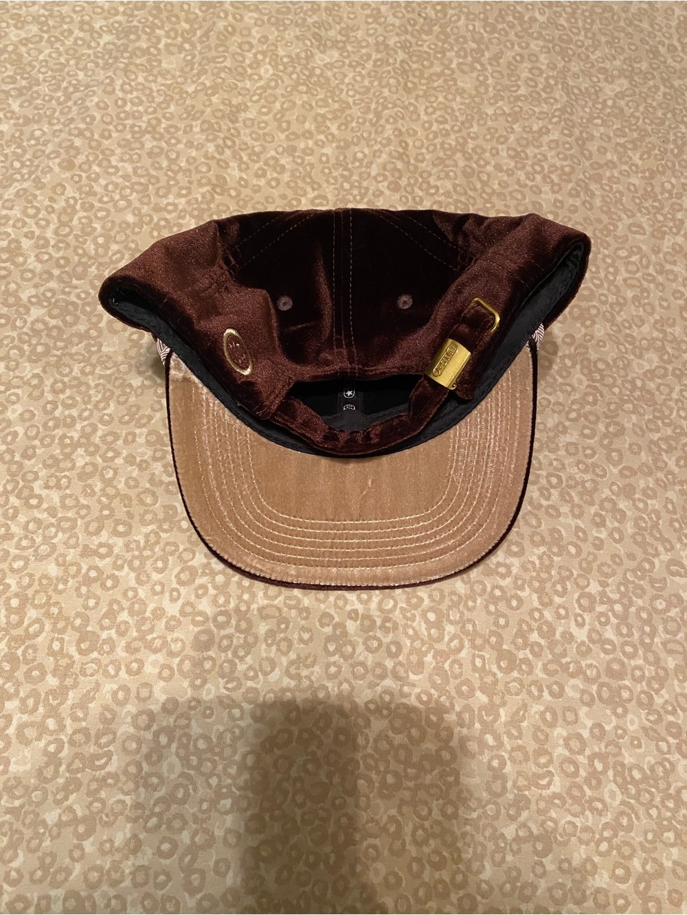 Snapback hat brown color way